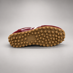 Burgundy Horse Leather Retro Lace-Up Sneakers product view 6