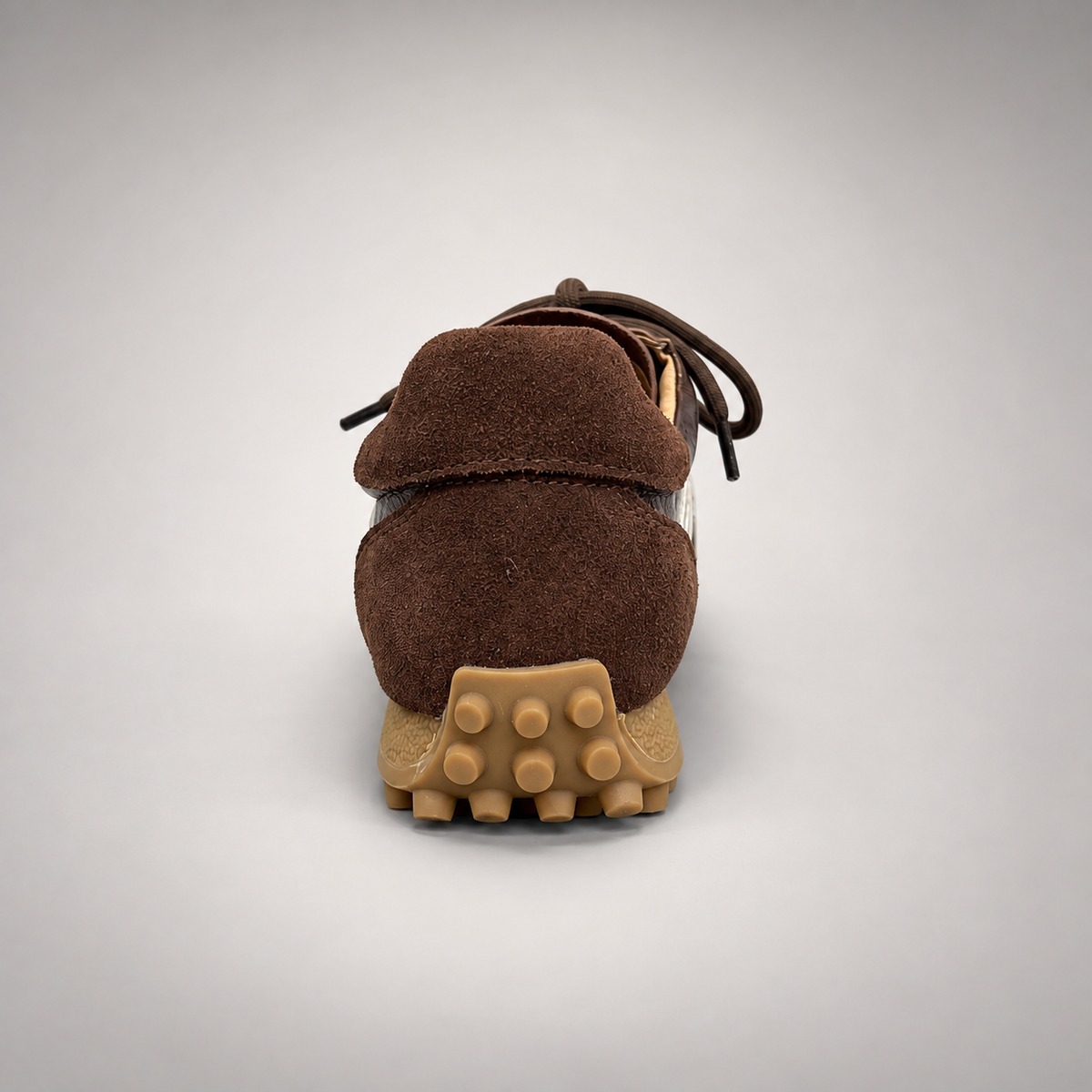 Brown Horse Leather Retro Lace-Up Sneakers product view 5
