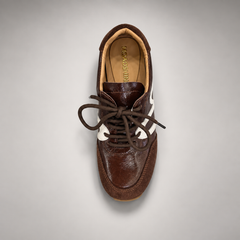 Brown Horse Leather Retro Lace-Up Sneakers product view 7