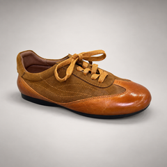 Tan Horse Leather Low-Profile Lace-Up Sneakers product view 1
