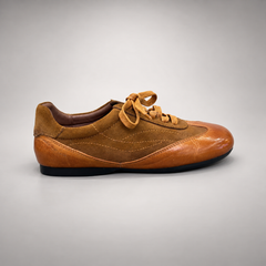 Tan Horse Leather Low-Profile Lace-Up Sneakers product view 3