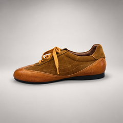 Tan Horse Leather Low-Profile Lace-Up Sneakers product view 4