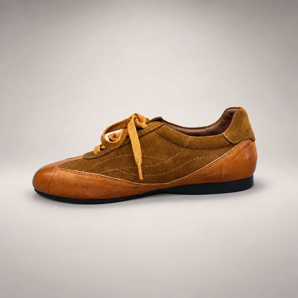 Tan Horse Leather Low-Profile Lace-Up Sneakers product view 4