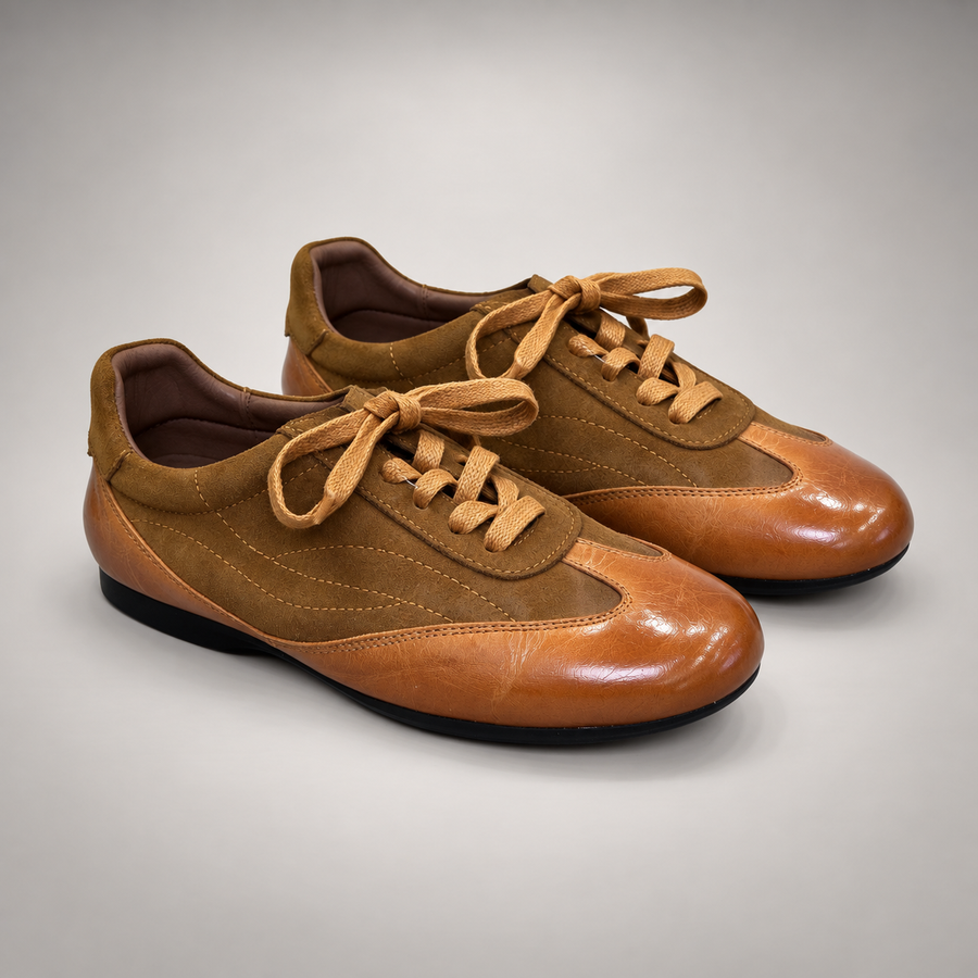 Tan Horse Leather Low-Profile Lace-Up Sneakers product view 8