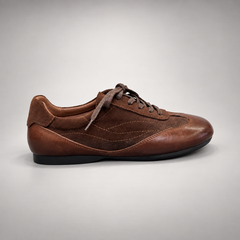Brown Horse Leather Low-Profile Lace-Up Sneakers product view 3