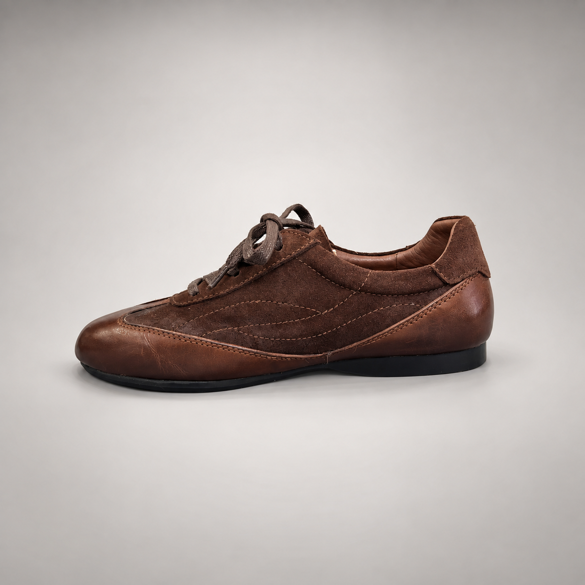 Brown Horse Leather Low-Profile Lace-Up Sneakers product view 4
