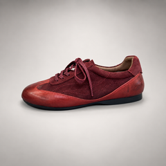 Burgundy Horse Leather Low-Profile Lace-Up Sneakers product view 4