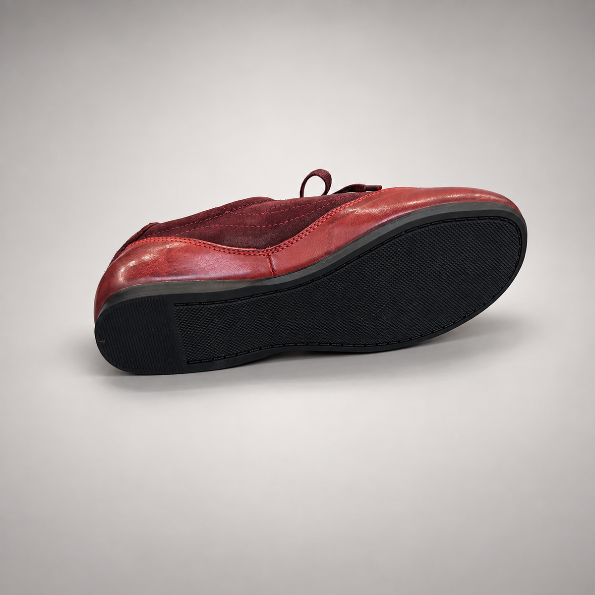 Burgundy Horse Leather Low-Profile Lace-Up Sneakers product view 6