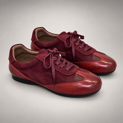 Burgundy Horse Leather Low-Profile Lace-Up Sneakers product view 8