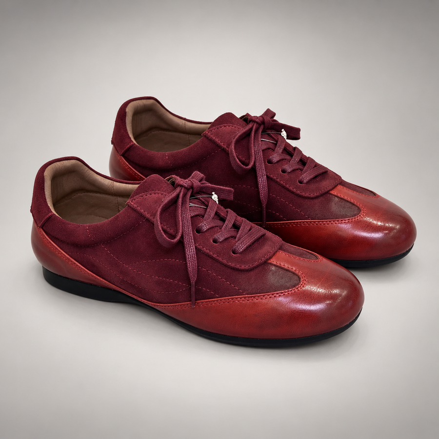 Burgundy Horse Leather Low-Profile Lace-Up Sneakers product view 8
