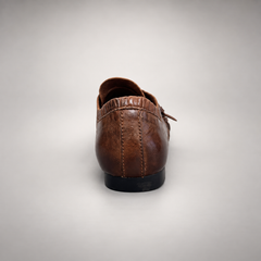 Brown Horse Leather Double-Buckle Brogue Shoes product view 5