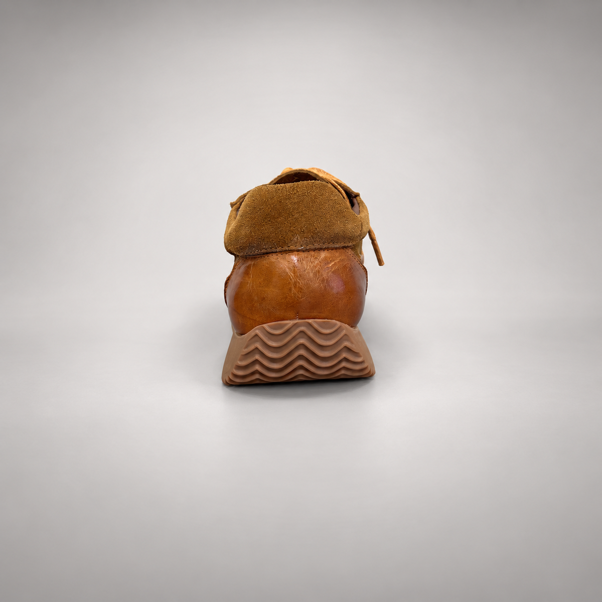 Tan Horse Leather Retro Lace-Up Sneakers product view 5