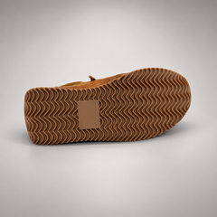 Tan Horse Leather Retro Lace-Up Sneakers product view 6