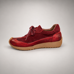 Burgundy Horse Leather Retro Lace-Up Sneakers product view 4