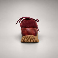 Burgundy Horse Leather Retro Lace-Up Sneakers product view 5