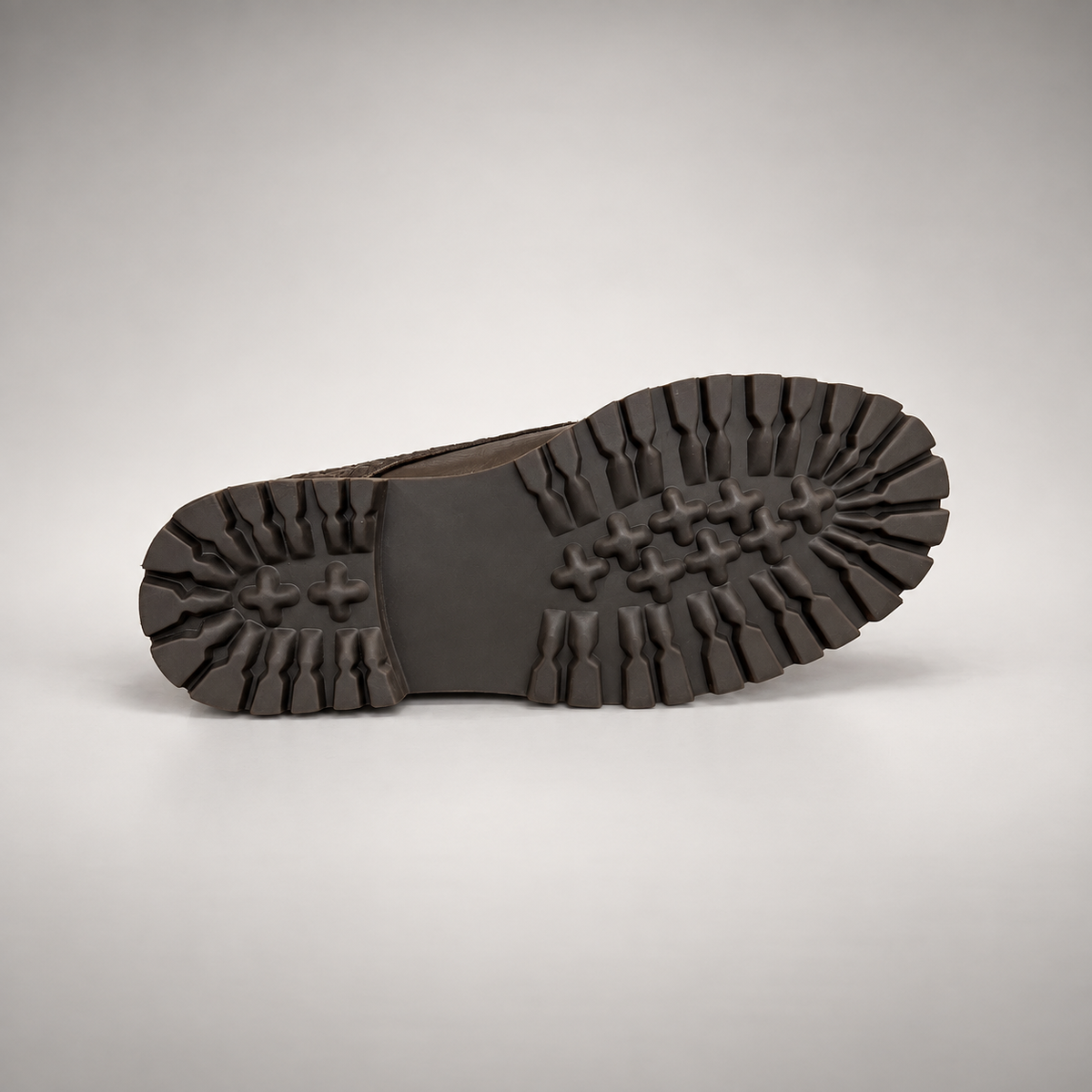 Brown Horse Leather Woven-Panel Lug-Sole Derby Shoes product view 6