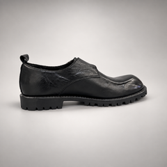Black Horse Leather Lug-Sole Slip-On Shoes product view 1