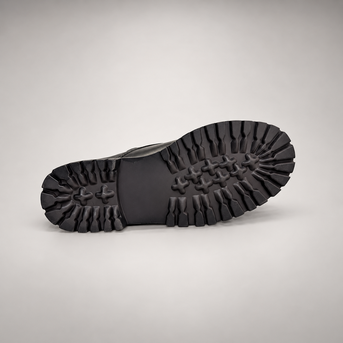 Black Horse Leather Lug-Sole Slip-On Shoes product view 5
