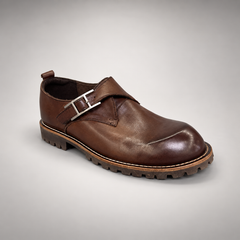 Brown Horse Leather Buckle Lug-Sole Shoes product view 1