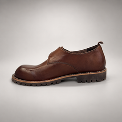 Brown Horse Leather Buckle Lug-Sole Shoes product view 4