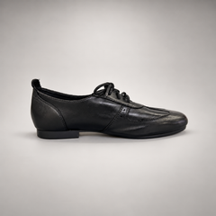 Black Horse Leather Low-Profile Lace-Up Shoes product view 3