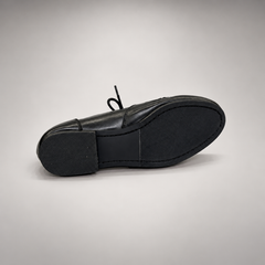 Black Horse Leather Low-Profile Lace-Up Shoes product view 6