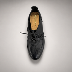 Black Horse Leather Low-Profile Lace-Up Shoes product view 7