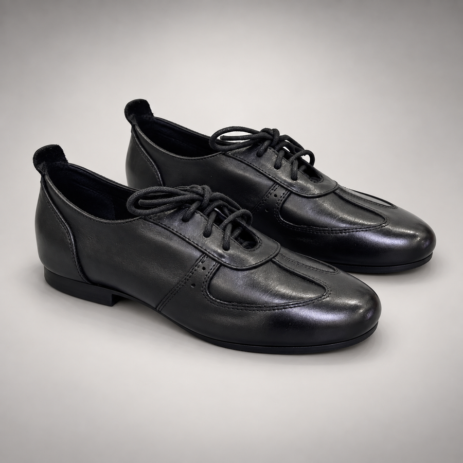 Black Horse Leather Low-Profile Lace-Up Shoes product view 8