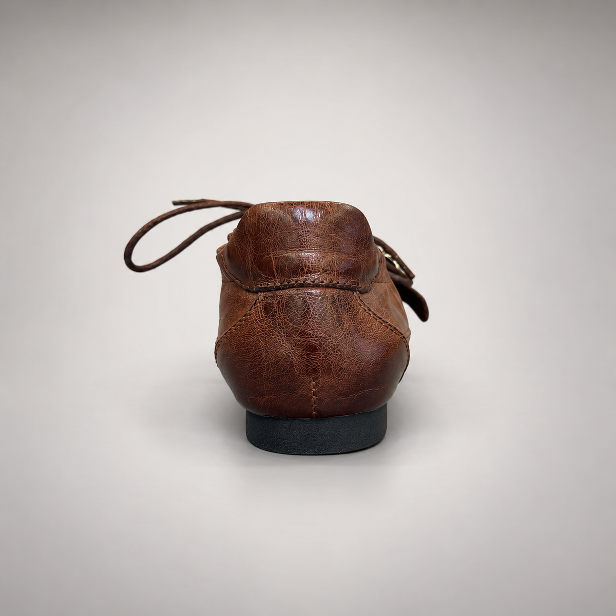 Brown Horse Leather Buckle-Strap Lace-Up Shoes product view 5