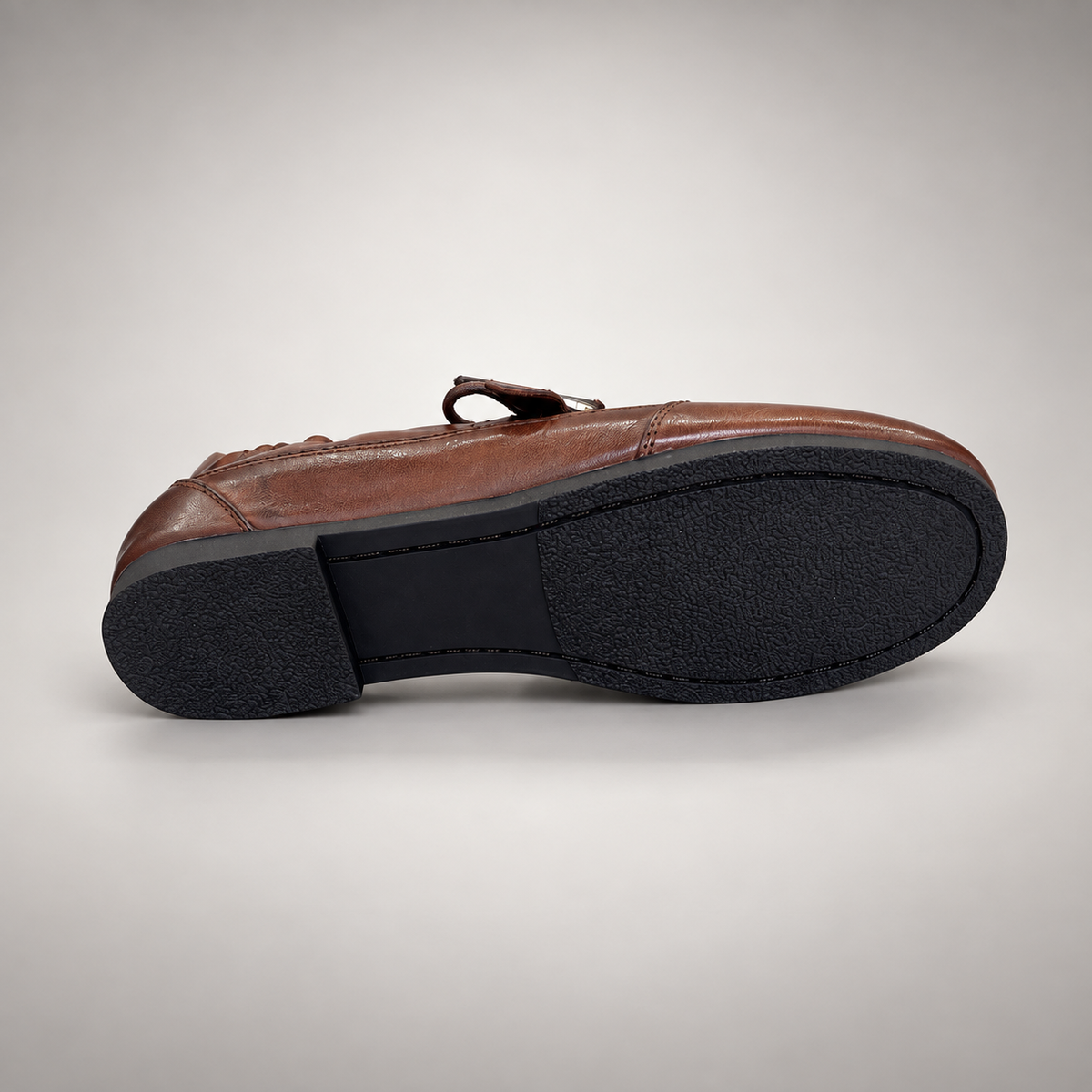 Brown Horse Leather Buckle-Strap Lace-Up Shoes product view 8