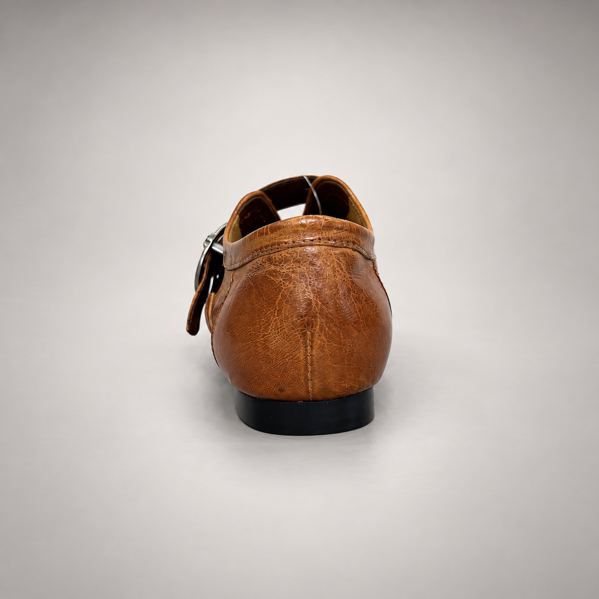 Tan Horse Leather Brogue Strap Flats product view 5