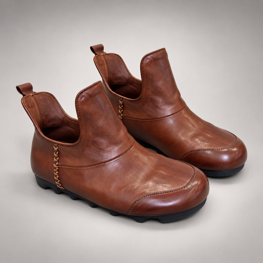 Brown Horse Leather Pull-On Ankle Boots product view 7