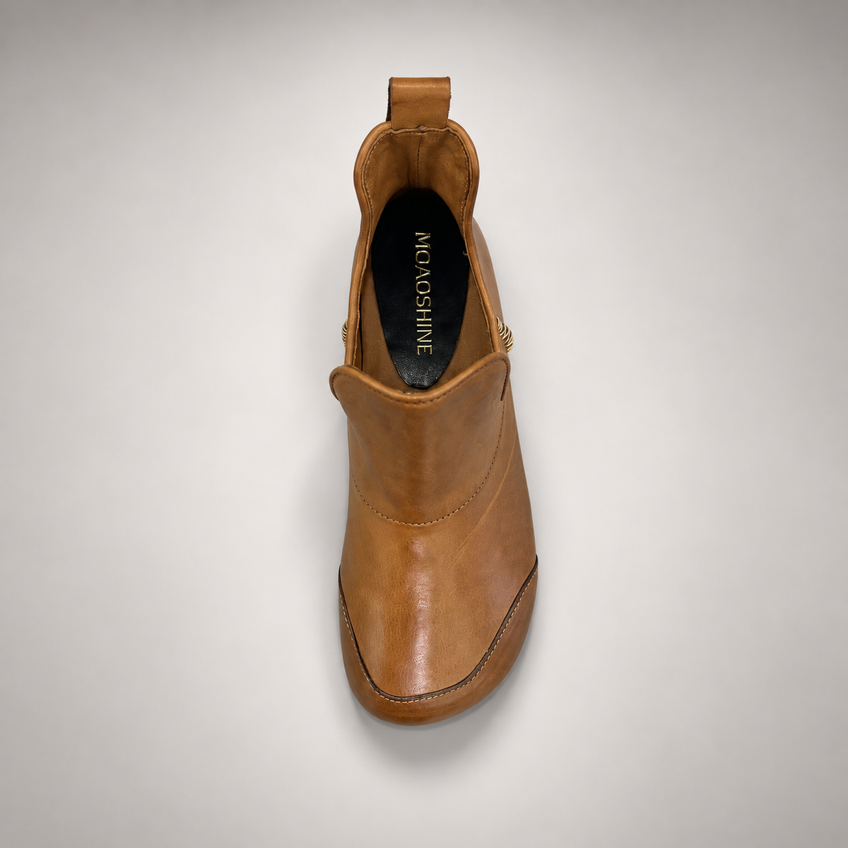 Tan Horse Leather Pull-On Ankle Boots product view 6