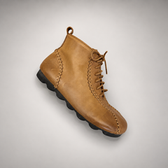 Tan Horse Leather Whipstitch Lace-Up Ankle Boots product view 7