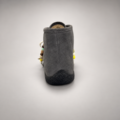 Gray Cow Suede Shearling-Lined Beaded Moc-Toe Boots product view 5