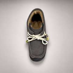 Gray Cow Suede Shearling-Lined Beaded Moc-Toe Boots product view 7