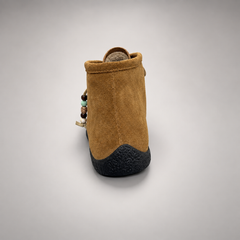 Tan Cow Suede Shearling-Lined Beaded Moc-Toe Boots product view 5