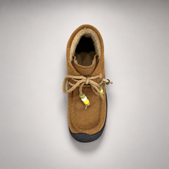 Tan Cow Suede Shearling-Lined Beaded Moc-Toe Boots product view 7