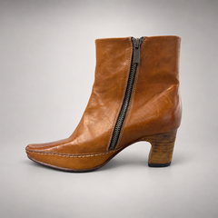 Brown horse leather ankle boots product view 5