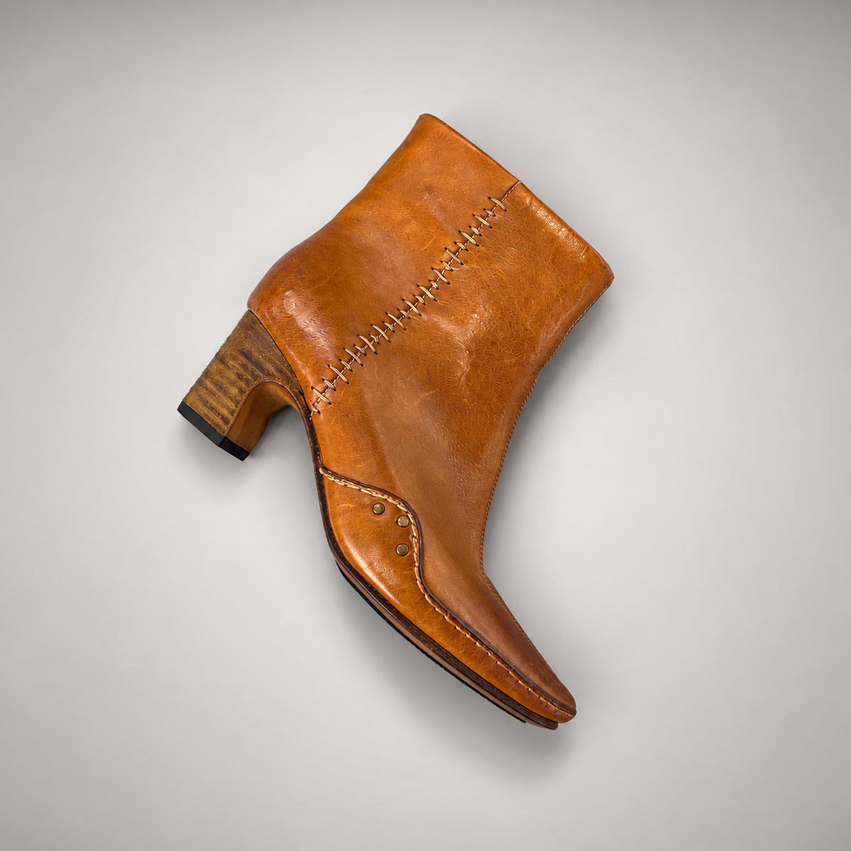 Brown horse leather ankle boots product view 8