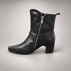 Black buckle-strap ankle boots, view 4