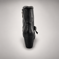 Black buckle-strap ankle boots, view 5