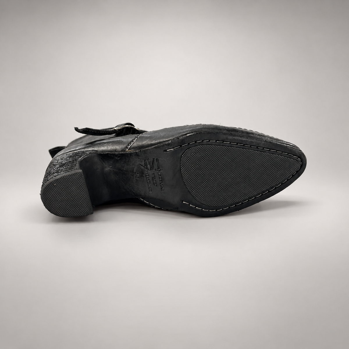 Black buckle-strap ankle boots, view 6