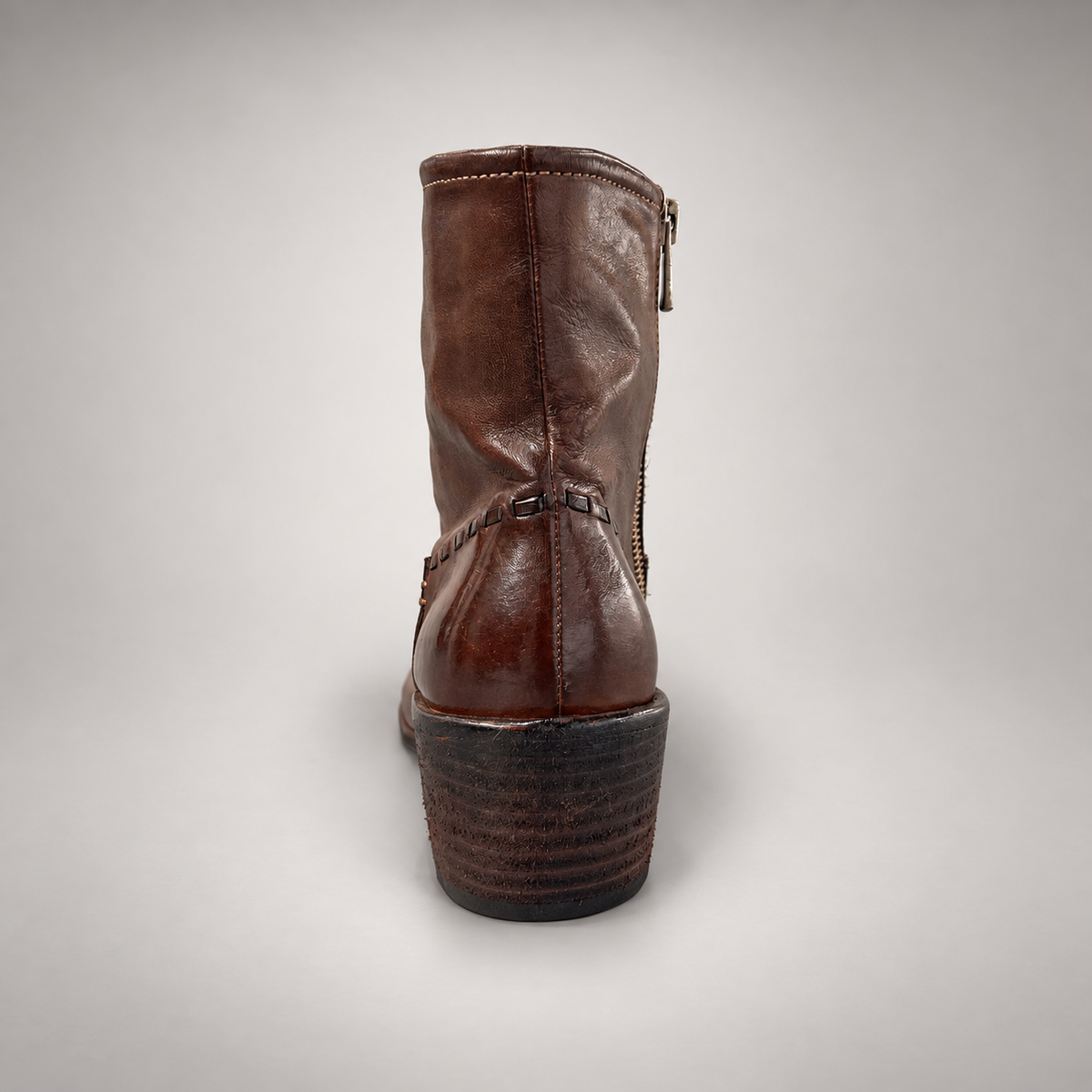 Brown side-zip ankle boots, view 5