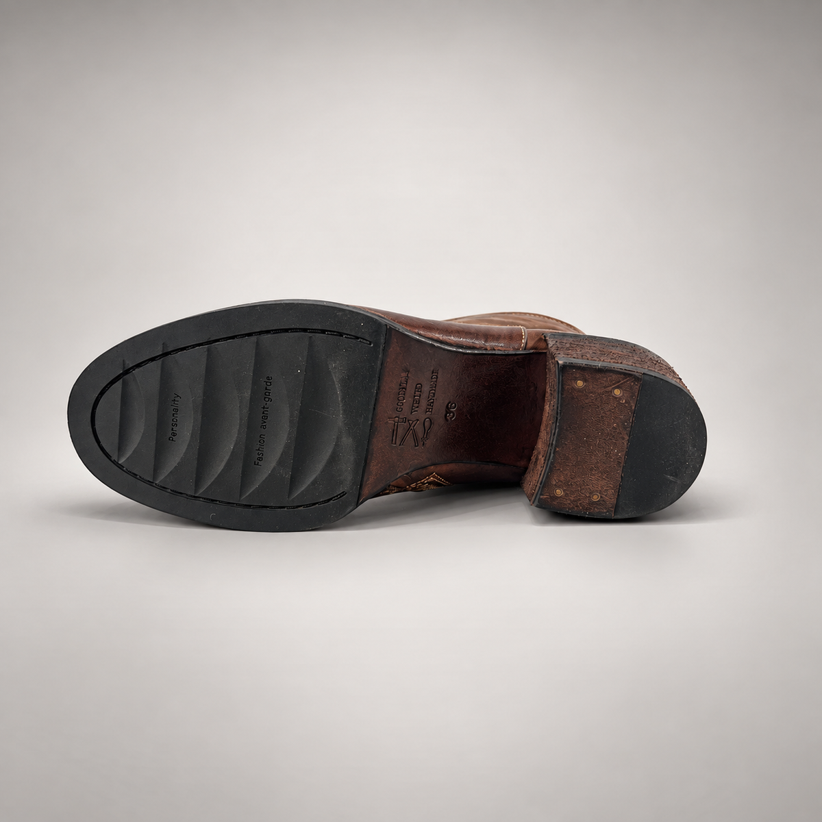 Brown side-zip ankle boots, view 6