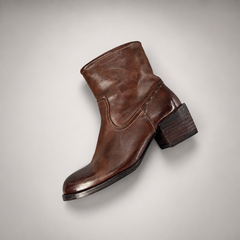 Brown side-zip ankle boots, view 7