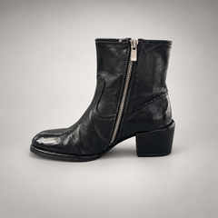 Black side-zip ankle boots, view 4