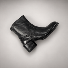 Black side-zip ankle boots, view 7