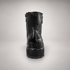 Black brogue-toe ankle boots, view 5