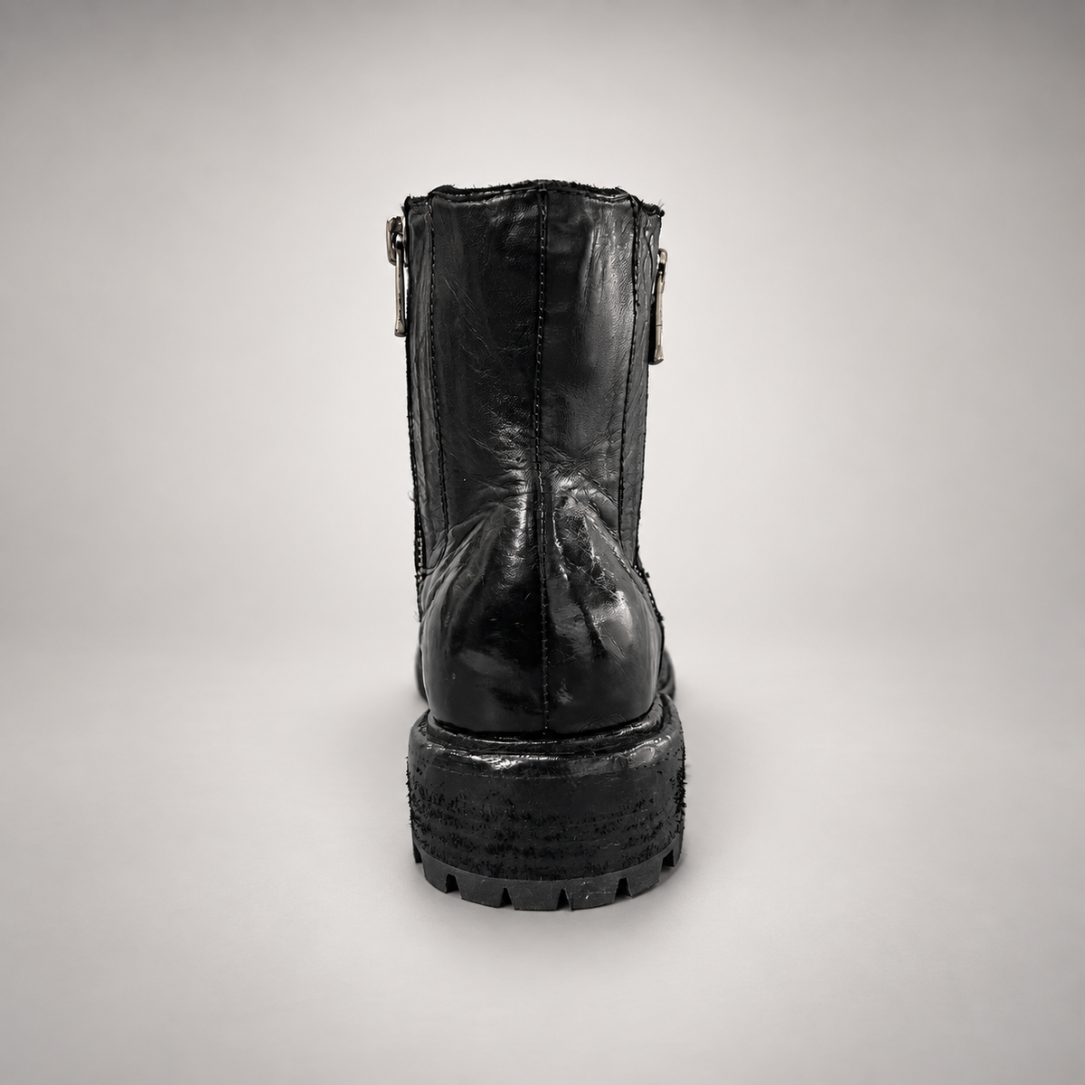 Black brogue-toe ankle boots, view 5
